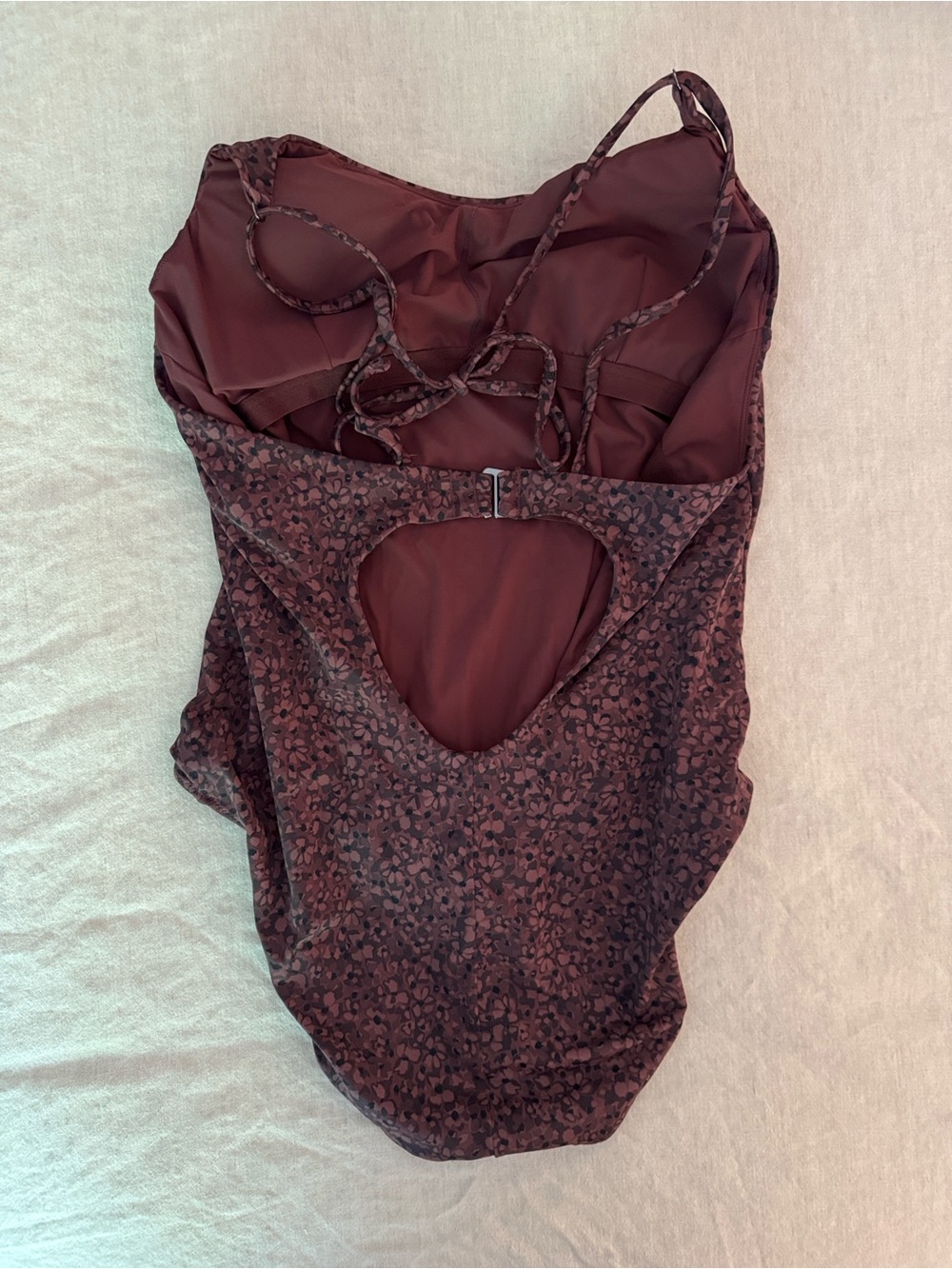 Athleta Burgundy Leopard-Print One-Piece Swimsuit, Never Worn